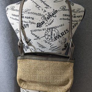 Vintage John Romain Handbag Purse Woven Straw Wicker and Leather 1970's